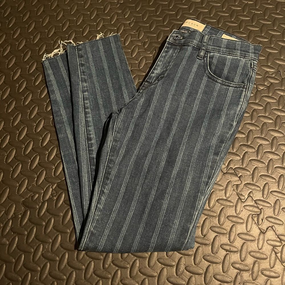 pacsun blue striped ankle jeans size 26